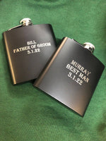 Personalised Gift Engraved / Personalised Hipflask 6oz Matte Black logo & Text