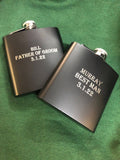 Personalised Gift Engraved / Personalised Hipflask 6oz Matte Black logo & Text