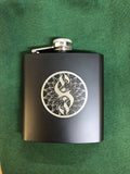 Personalised Gift Engraved / Personalised Hipflask 6oz Matte Black logo & Text