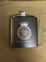 Personalised Gift Engraved / Personalised Hipflask 6oz Matte Black logo & Text
