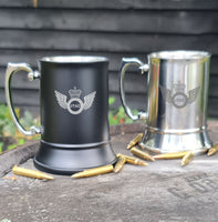 Engraved Stainless Steel Tankard | RAF | Navy | Army | Military | Personalised Gift For Him | Unique Drinking Gift | Beer Mug