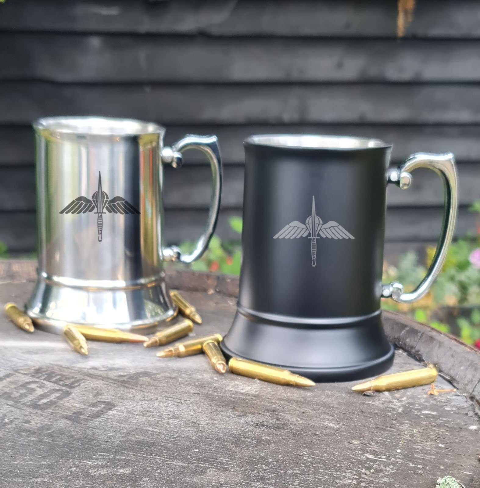 Engraved Stainless Steel Tankard | RAF | Navy | Army | Military | Personalised Gift For Him | Unique Drinking Gift | Beer Mug