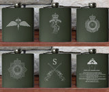 Personalised Gift Engraved / Personalised Hipflask 6oz Matte Olive Green logo & Text