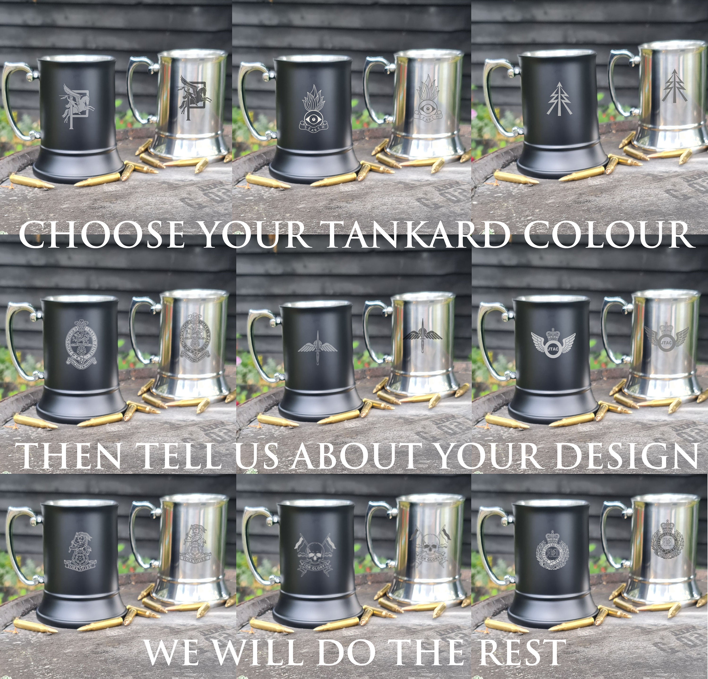 Engraved Stainless Steel Tankard | RAF | Navy | Army | Military | Personalised Gift For Him | Unique Drinking Gift | Beer Mug