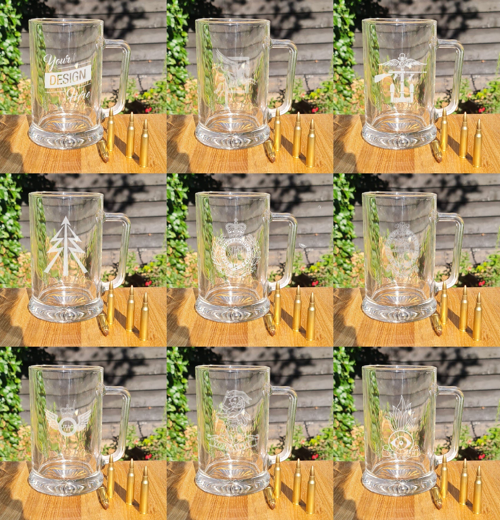 Custom beer pint glass tankard 660ml logo glass tumbler engraved sandblast - any design - message us