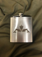 Personalised Gift Engraved / Personalised Hipflask 6oz polished steel logo & Text