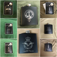 Personalised Gift Engraved / Personalised Hipflask 6oz Matte Black logo & Text