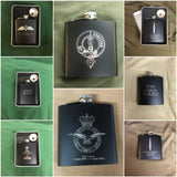 Personalised Gift Engraved / Personalised Hipflask 6oz Matte Black logo & Text