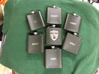 Personalised Gift Engraved / Personalised Hipflask 6oz Matte Olive Green logo & Text