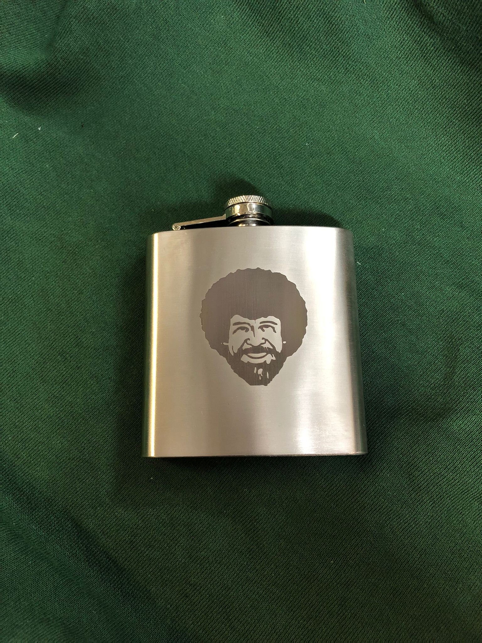 Personalised Gift Engraved / Personalised Hipflask 6oz polished steel logo & Text