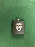 Personalised Gift Engraved / Personalised Hipflask 6oz Matte Olive Green logo & Text