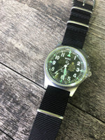 Military Watch MWC G10 LM Stainless Steel Military Watch (no date window) on a Grey NATO Strap - 50m Depth