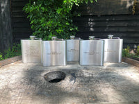 Personalised Gift Engraved / Personalised Hipflask 6oz polished steel logo & Text