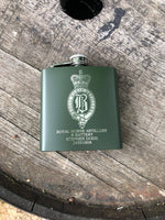 Personalised Gift Engraved / Personalised Hipflask 6oz Matte Olive Green logo & Text