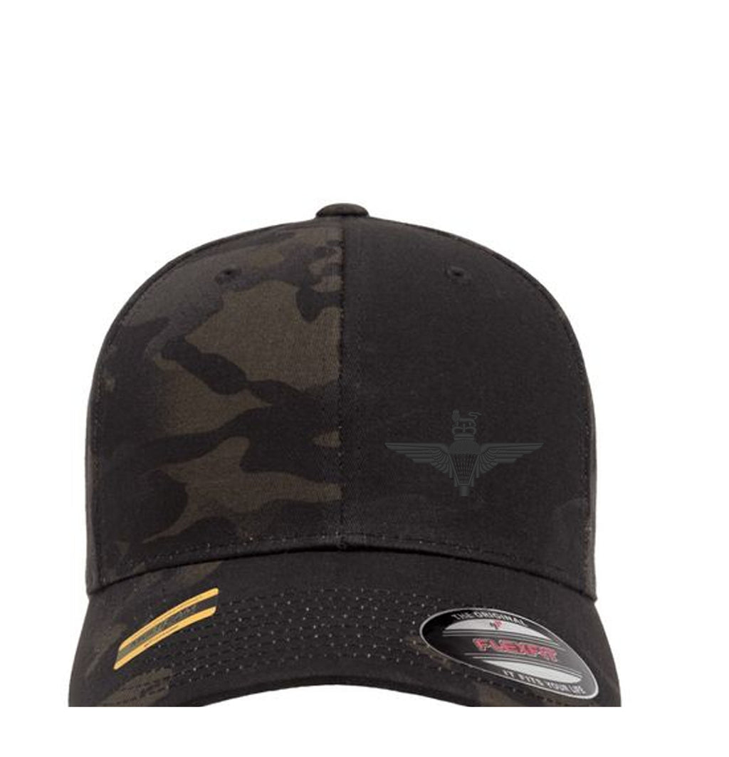 parachute regiment (para reg) airborne wings surf cap Hat Flexfit yupoong Camouflage snapback stretch USA Trucker Black emb