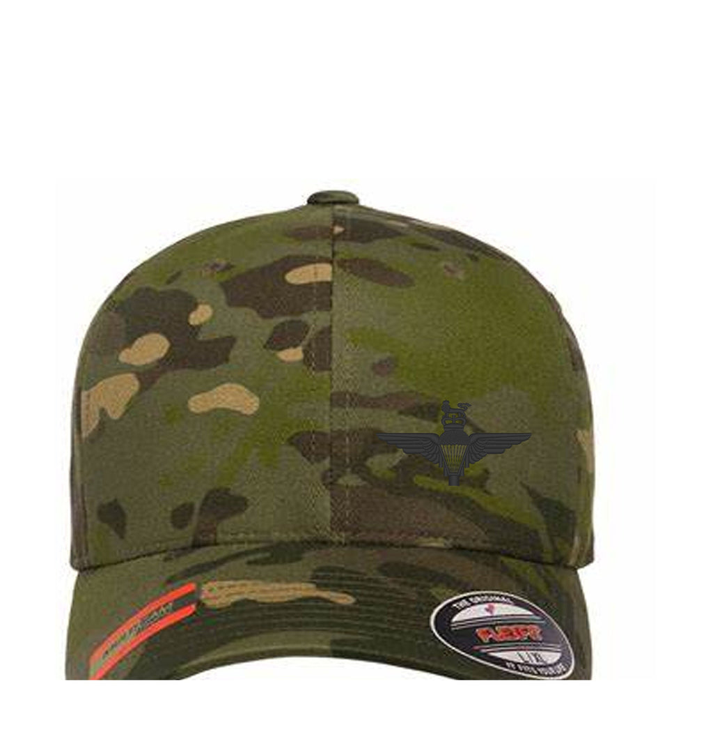 parachute regiment (para reg) airborne wings surf cap Hat Flexfit yupoong Camouflage snapback stretch USA Trucker Black emb