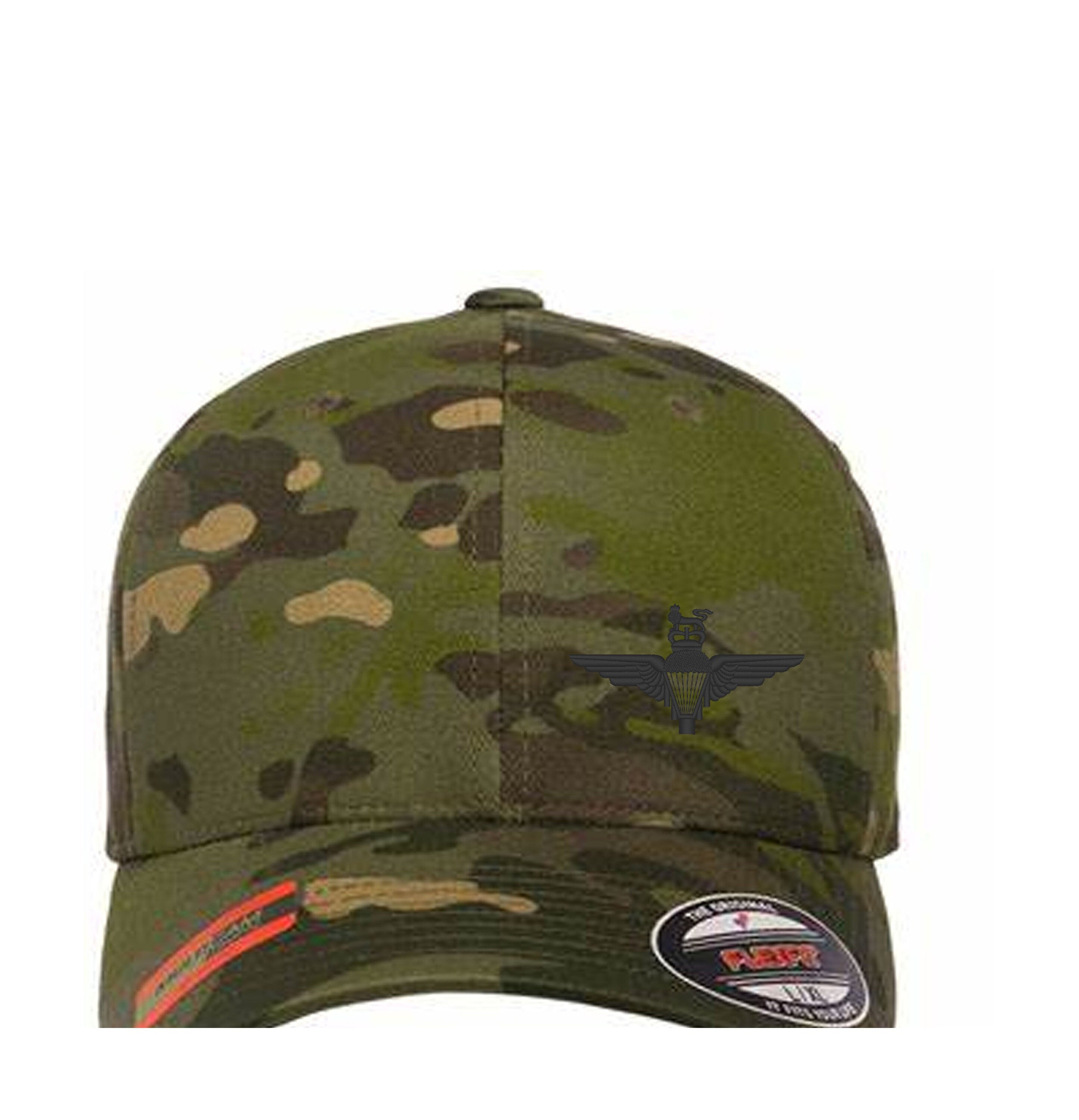 parachute regiment (para reg) airborne wings surf cap Hat Flexfit yupoong Camouflage snapback stretch USA Trucker Black emb