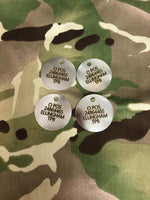 Engraved Current British Army Identification ID Dog Tags (same on both tags or different on both tags)