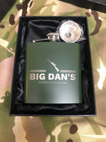 Personalised Gift Engraved / Personalised Hipflask 6oz Matte Olive Green logo & Text