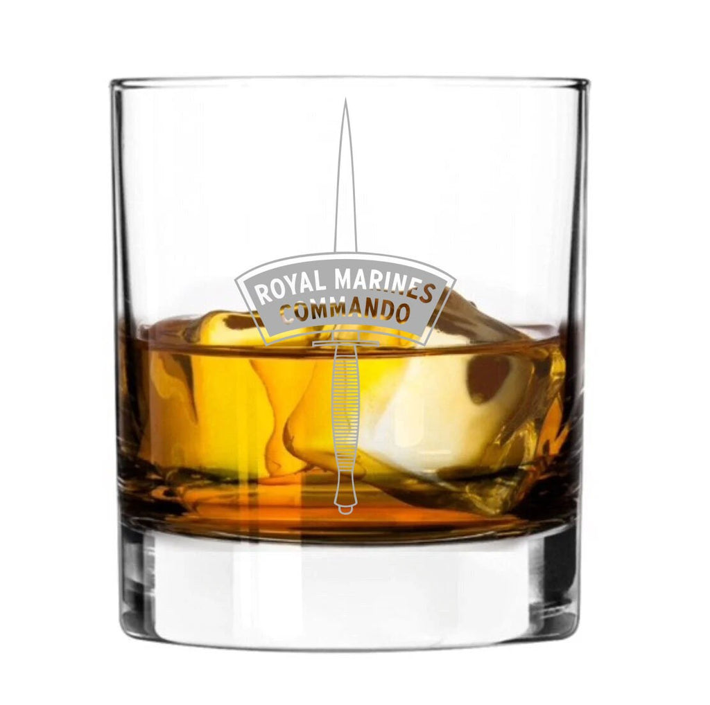 Royal Marines Commando RM Cdo - Engraved Whiskey Tumbler Glass 330ml - we can engrave any design - ctrm - royal marine