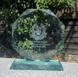 Personalised Engraved Jade Glass Presentation / Award / Trophy / Gift / Recognition / Gift boxed - arrow / flame / rounded