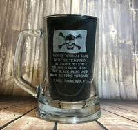 Custom beer pint glass tankard 660ml logo glass tumbler engraved sandblast - any design - message us