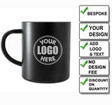 Engraved Stainless Steel Black Powder Coated Thermal Mug / Cup 400ml | RAF | Navy | Personalised Gift For Him | We Can engrave any design