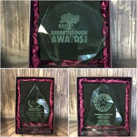 Personalised Engraved Jade Glass Presentation / Award / Trophy / Gift / Recognition / Gift boxed - 10mm thick quality jade glass