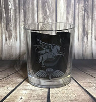 airborne forces / paratrooper / arnhem - Engraved Wings Pegasus Tumbler Whiskey Tumbler Glass 330ml