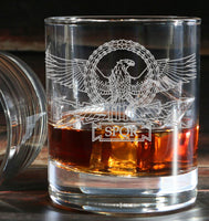 Roman Empire - Engraved Whiskey Tumbler Glass 330ml - we can engrave any design - Roma / Roman Senate / Senatus Populusque Romanus / SPQR