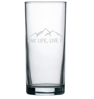 One Life, Live it / 4x4 camping adventure - Engraved Hi Ball / Tall Tumbler/ tall mixer Glass 290ml - we can engrave any design