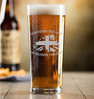 Northern Ireland / Op Banner Veteran - Engraved Contemporary Slim Conical Pint Glass 570ml - army / navy / raf