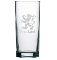 Scotland / Rampant Lion - Engraved Hi Ball / Tall Tumbler/ tall mixer Glass 290ml - we can engrave any design -