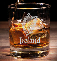 Ireland / Eire / Irish / Gaelic / Harp - Engraved Tumbler Whiskey Tumbler Glass 330ml - we can do any design - old fashioned style