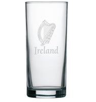 Ireland / Eire / Irish / Gaelic / Harp - Engraved Hi Ball / Tall Tumbler/ tall mixer Glass 290ml - we can engrave any design -