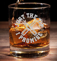 Just the tip i promise -bullet - Engraved Tumbler Whiskey Glass old fashioned style Tumbler Glass 330ml