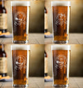 Scottish clan crest / family motto - Engraved Contemporary Slim Conical Pint Glass 570ml - Free Engraving / Your Design engraved sandblast -