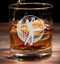 Golf / ball / player / hobby - sports - Engraved Etched whiskey Tumbler Glass 330ml