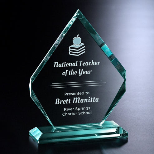 Gravierter Jade-Diamant-Rahmen-Award – Kostenlose Gravur / Ihr Design