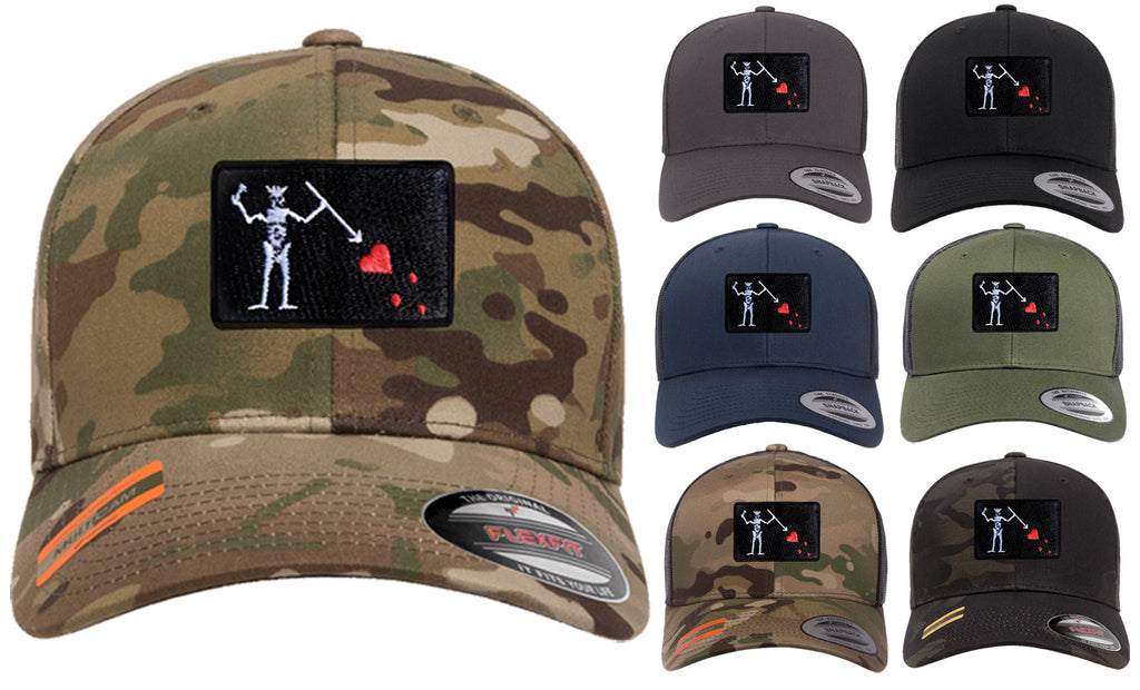 Bestickte Flexfit-Yupong-Kappe Baseballkappe mit Blackbeard-Flagge (Edward Teach)