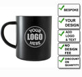 Engraved Stainless Steel Black Powder Coated Thermal Mug 400ml - choose your design