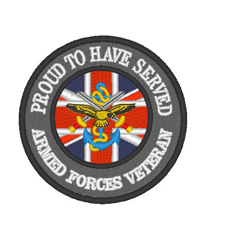 HM Armed Forces Veteran (V2)  - Embroidered - Choose your Garment