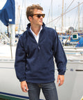 Bestickte Fleecejacke mit 1/4-Reißverschluss