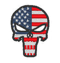USA Punisher Stil Flagge Totenkopf - Gesticktes Design - Wähle dein Kleidungsstück